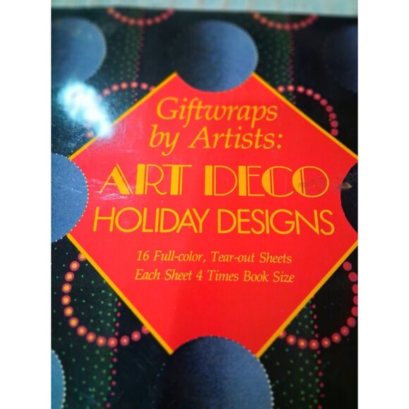Giftwraps By Artists: Art Deco Holiday Designs Book With 16 Tear-Out Sheets - Picture 2 of 12